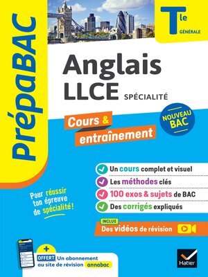 cover image of Prépabac Anglais LLCE Tle générale (spécialité)--Bac 2024